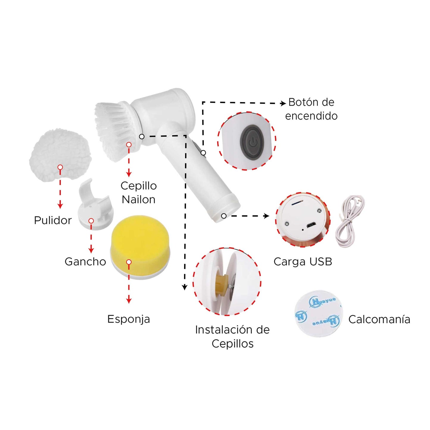 Cepillo de limpieza giratorio eléctrico PowerScrub Pro™